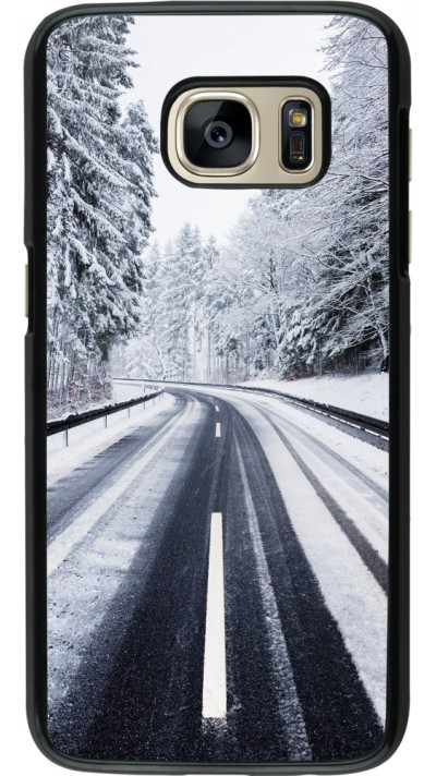Samsung Galaxy S7 Case Hülle - Winter 22 Snowy Road