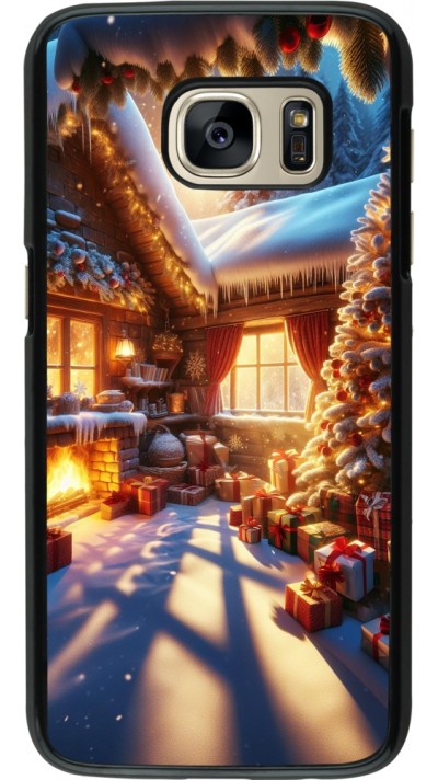 Samsung Galaxy S7 Case Hülle - Weihnachten Chalet Feerie