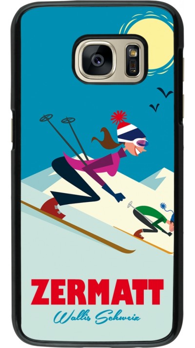 Samsung Galaxy S7 Case Hülle - Zermatt Ski Downhill