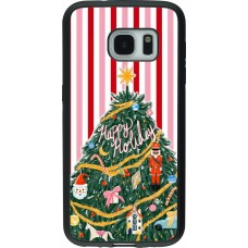 Samsung Galaxy S7 Case Hülle - Silikon schwarz Christmas 25 Happy Holiday