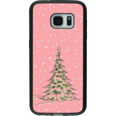 Samsung Galaxy S7 Case Hülle - Silikon schwarz Christmas 25 Pink Tree
