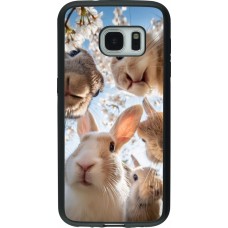 Samsung Galaxy S7 Case Hülle - Silikon schwarz Easter 2026 Rabbits