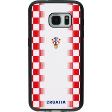 Samsung Galaxy S7 Case Hülle - Silikon schwarz Kroatien 2026 personalisierbares Fussballtrikot