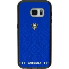 Samsung Galaxy S7 Case Hülle - Silikon schwarz Usbekistan 2026 personalisierbares Fussballtrikot
