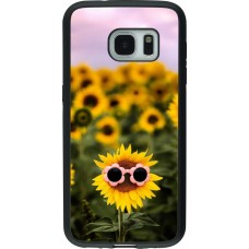 Samsung Galaxy S7 Case Hülle - Silikon schwarz Sunflower with glasses Spring 2026