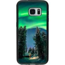 Samsung Galaxy S7 Case Hülle - Silikon schwarz Winter 22 Northern Lights