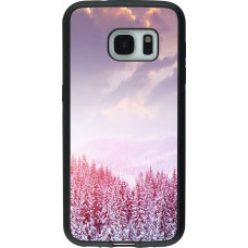 Samsung Galaxy S7 Case Hülle - Silikon schwarz Winter 22 Pink Forest