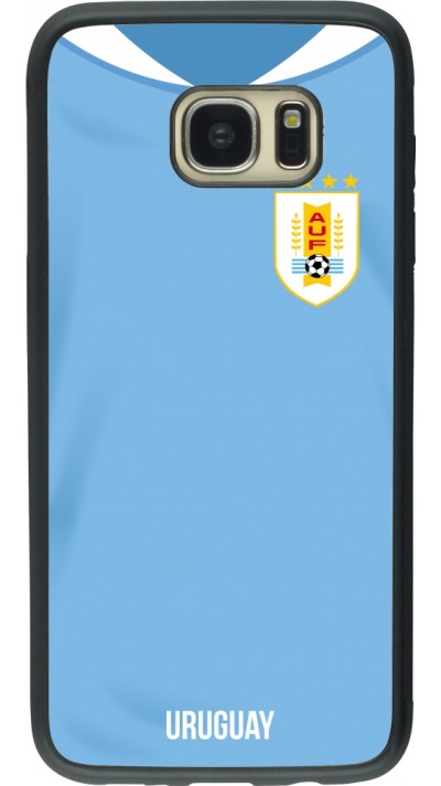 Samsung Galaxy S7 edge Case Hülle - Silikon schwarz Uruguay 2022 personalisierbares Fussballtrikot