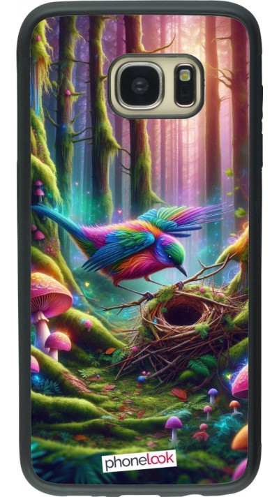Samsung Galaxy S7 edge Case Hülle - Silikon schwarz Vogel Nest Wald