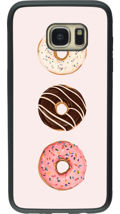 Samsung Galaxy S7 edge Case Hülle - Silikon schwarz Spring 23 donuts