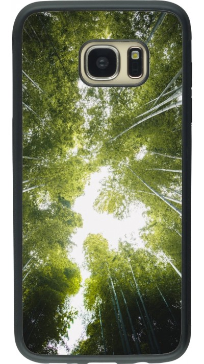 Samsung Galaxy S7 edge Case Hülle - Silikon schwarz Spring 23 forest blue sky