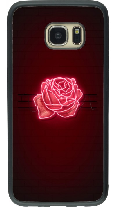 Samsung Galaxy S7 edge Case Hülle - Silikon schwarz Spring 23 neon rose