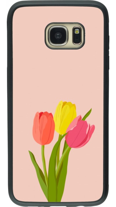 Samsung Galaxy S7 edge Case Hülle - Silikon schwarz Spring 23 tulip trio