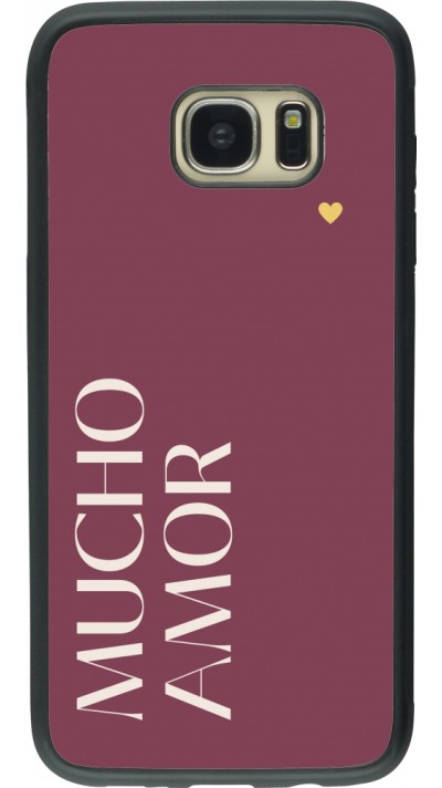 Samsung Galaxy S7 edge Case Hülle - Silikon schwarz Valentine 2024 mucho amor rosado