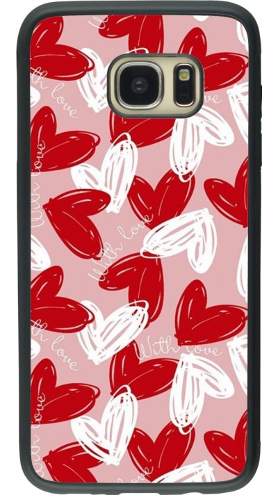 Samsung Galaxy S7 edge Case Hülle - Silikon schwarz Valentine 2024 with love heart