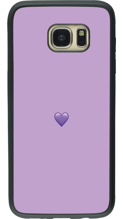 Samsung Galaxy S7 edge Case Hülle - Silikon schwarz Valentine 2023 purpule single heart