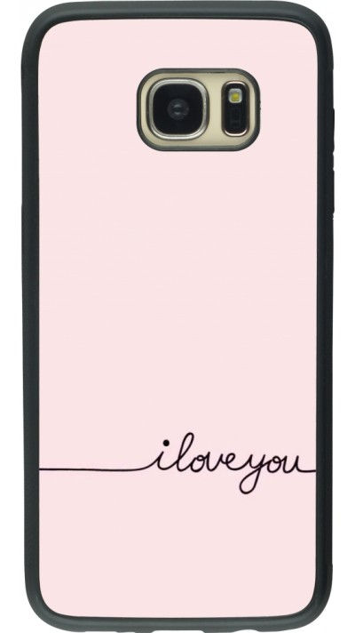Samsung Galaxy S7 edge Case Hülle - Silikon schwarz Valentine 2023 i love you writing