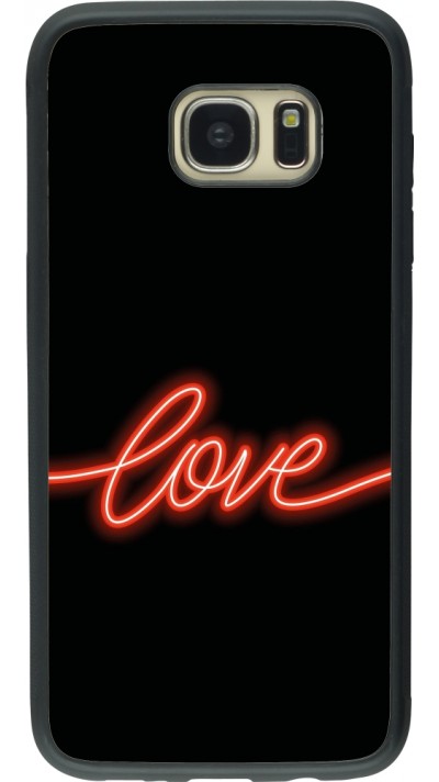 Samsung Galaxy S7 edge Case Hülle - Silikon schwarz Valentine 2023 neon love
