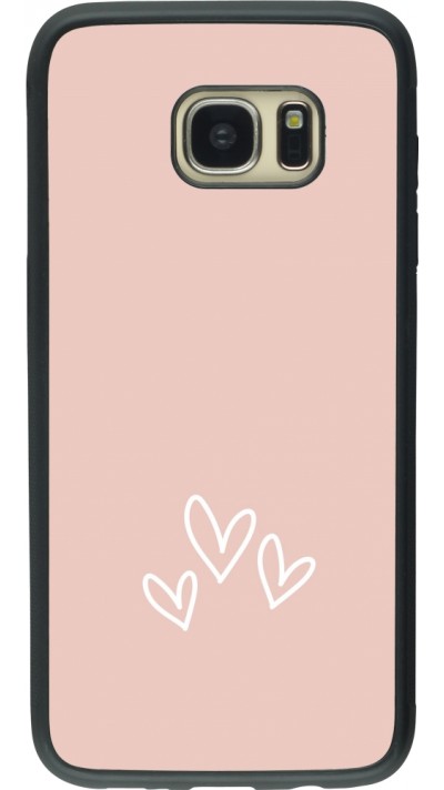 Samsung Galaxy S7 edge Case Hülle - Silikon schwarz Valentine 2023 three minimalist hearts