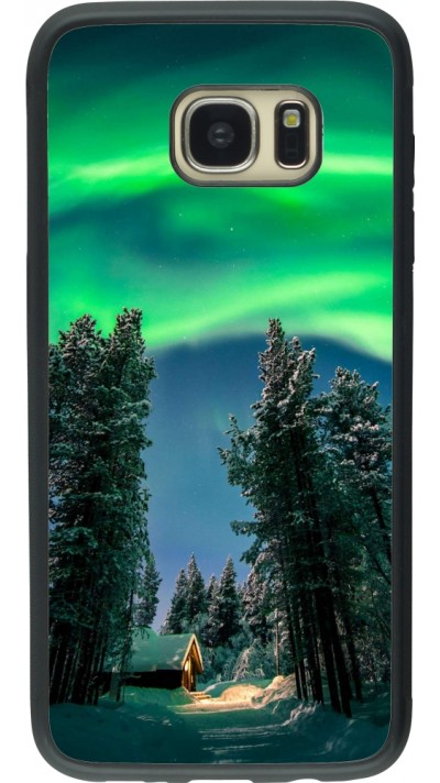 Samsung Galaxy S7 edge Case Hülle - Silikon schwarz Winter 22 Northern Lights