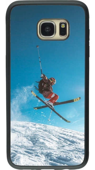 Samsung Galaxy S7 edge Case Hülle - Silikon schwarz Winter 22 Ski Jump