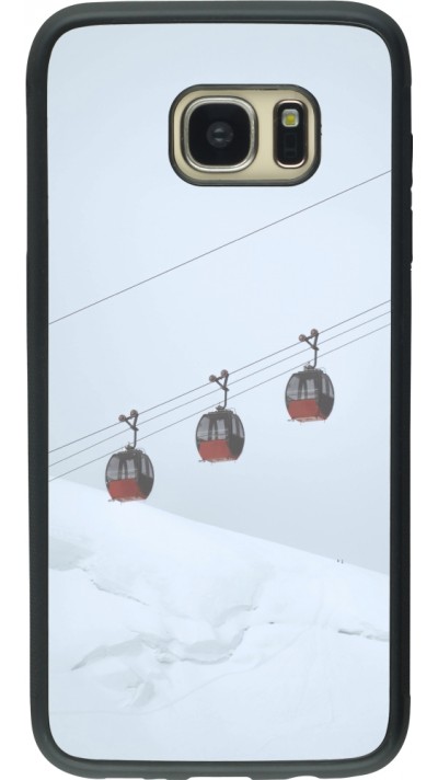 Samsung Galaxy S7 edge Case Hülle - Silikon schwarz Winter 22 ski lift