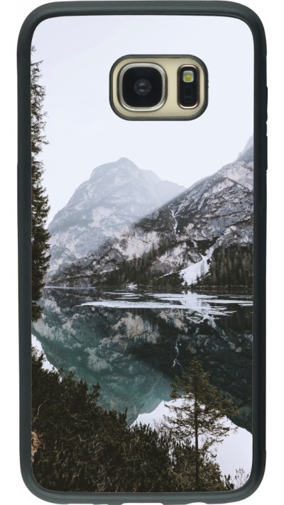 Samsung Galaxy S7 edge Case Hülle - Silikon schwarz Winter 22 snowy mountain and lake
