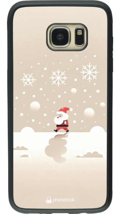 Samsung Galaxy S7 edge Case Hülle - Silikon schwarz Weihnachten 2023 Minimalistischer Weihnachtsmann