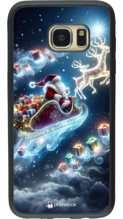 Samsung Galaxy S7 edge Case Hülle - Silikon schwarz Weihnachten 2023 Verzauberter Weihnachtsmann