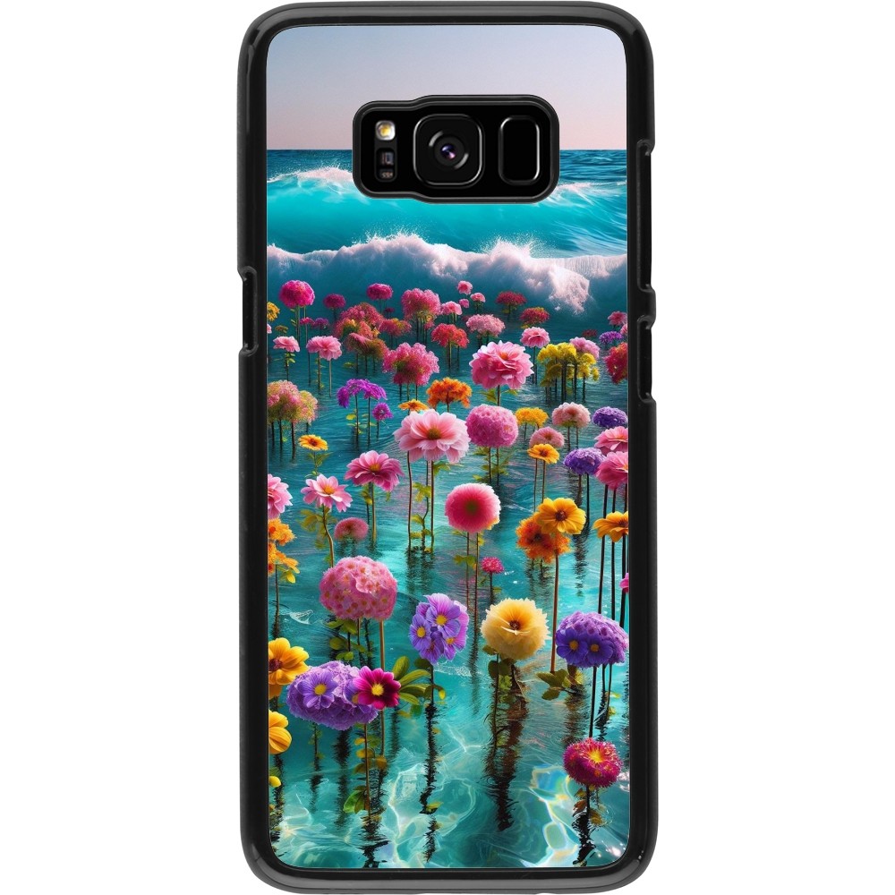 Samsung Galaxy S8 Case Hülle - Blumenmeer Wellen