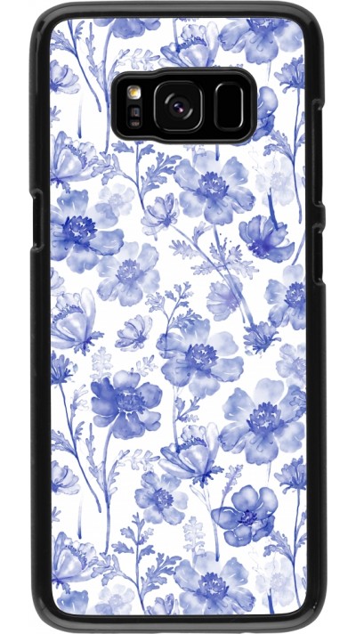 Samsung Galaxy S8 Case Hülle - Spring 23 watercolor blue flowers