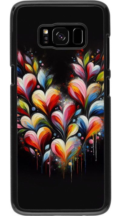 Samsung Galaxy S8 Case Hülle - Valentin 2024 Schwarzes Herz Abstrakt