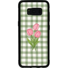 Samsung Galaxy S8 Case Hülle - Silikon schwarz Green vichy tulips Spring 2026