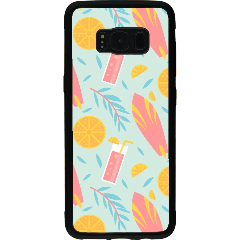 Samsung Galaxy S8 Case Hülle - Silikon schwarz Summer 2025 Pattern citron
