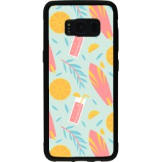 Samsung Galaxy S8 Case Hülle - Silikon schwarz Summer 2025 Pattern citron