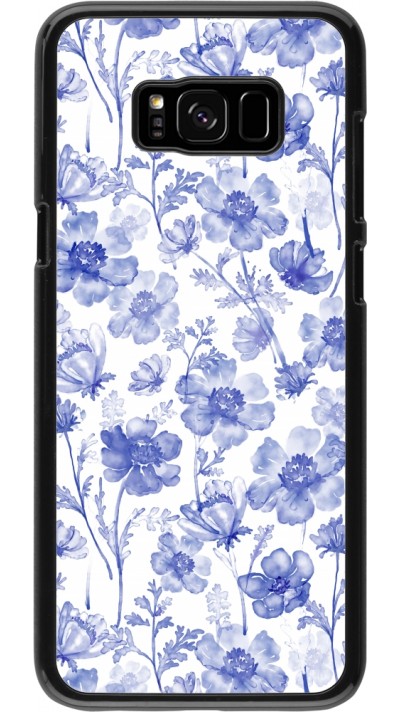 Samsung Galaxy S8+ Case Hülle - Spring 23 watercolor blue flowers