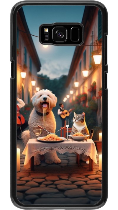 Samsung Galaxy S8+ Case Hülle - Valentin 2024 Hund & Katze Kerzenlicht
