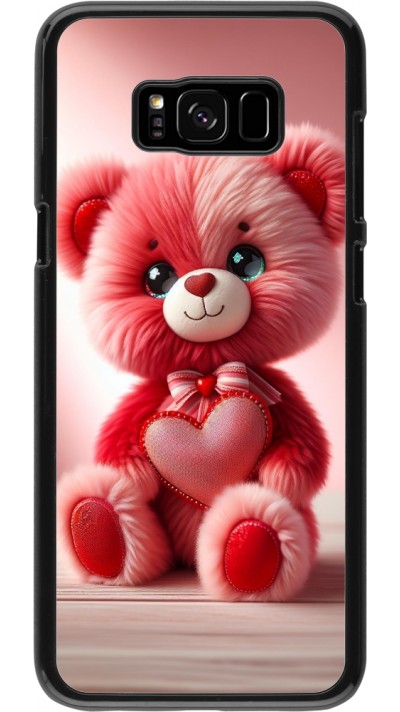 Samsung Galaxy S8+ Case Hülle - Valentin 2024 Rosaroter Teddybär