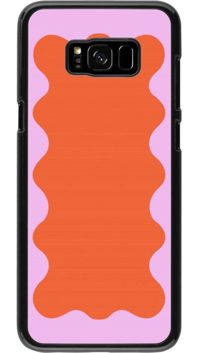 Samsung Galaxy S8+ Case Hülle - Wavy Rectangle Orange Pink