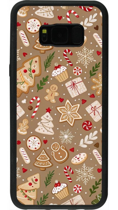 Samsung Galaxy S8+ Case Hülle - Silikon schwarz Christmas 25 Pattern Ginger Cookie
