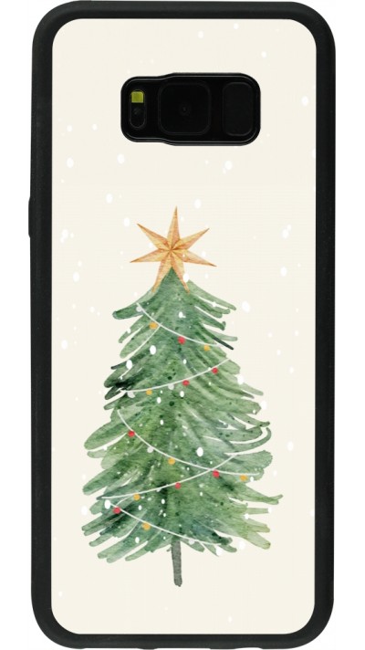 Samsung Galaxy S8+ Case Hülle - Silikon schwarz Christmas 25 Sketch Tree
