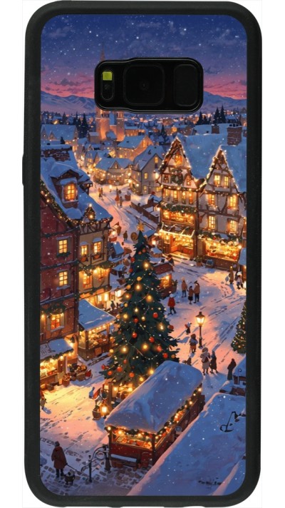 Samsung Galaxy S8+ Case Hülle - Silikon schwarz Christmas 25 Xmas Village