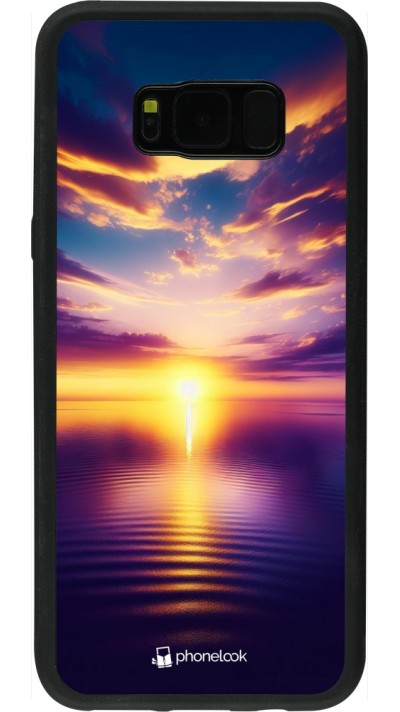 Samsung Galaxy S8+ Case Hülle - Silikon schwarz Sonnenuntergang gelb violett