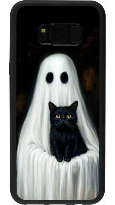 Samsung Galaxy S8+ Case Hülle - Silikon schwarz Halloween 2025 Ghost with black cat Samsung Galaxy S8+ Case Hülle - Silikon schwarz Halloween 2025 Ghost with black cat