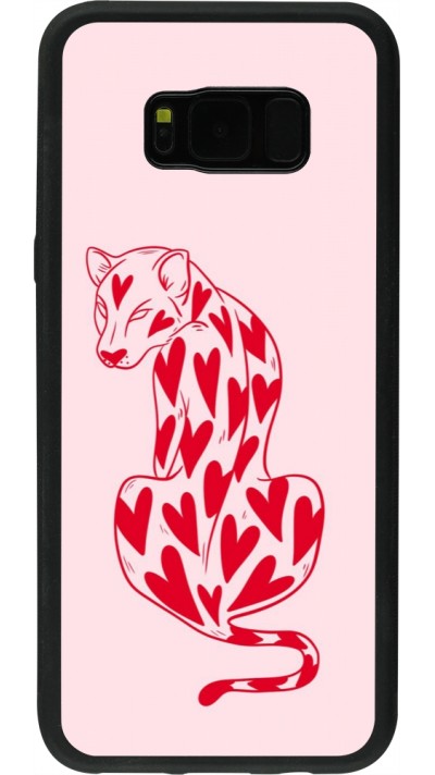 Samsung Galaxy S8+ Case Hülle - Silikon schwarz Leopard with hearts 2026