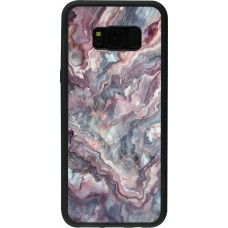 Samsung Galaxy S8+ Case Hülle - Silikon schwarz Violetter silberner Marmor