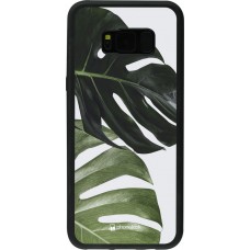 Hülle Samsung Galaxy S8+ - Silikon schwarz Monstera Plant