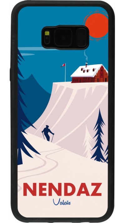 Coque Samsung Galaxy S8+ - Silicone rigide noir Nendaz Cabane Ski