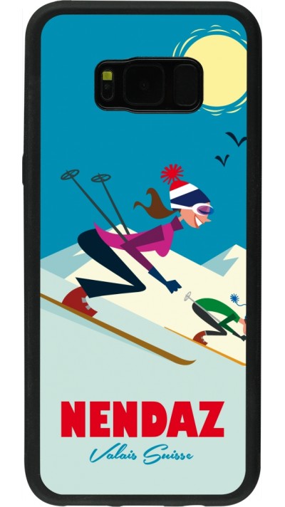 Samsung Galaxy S8+ Case Hülle - Silikon schwarz Nendaz Ski Downhill