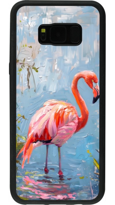 Samsung Galaxy S8+ Case Hülle - Silikon schwarz Paint Flamingo